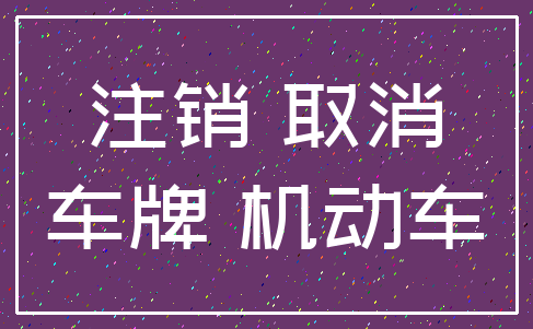 注销 取消_车牌 机动车