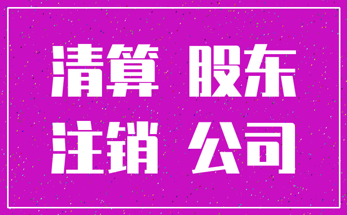 清算 股东_注销 公司