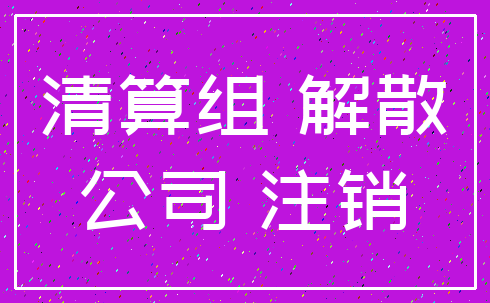 清算组 解散_公司 注销