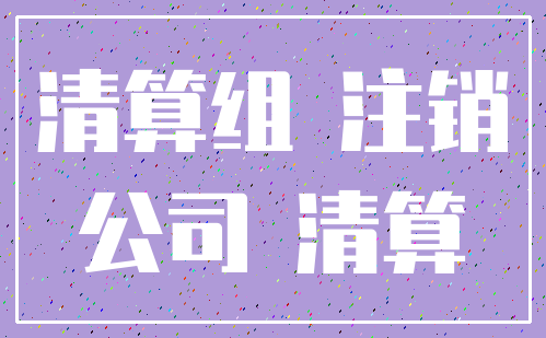 清算组 注销_公司 清算
