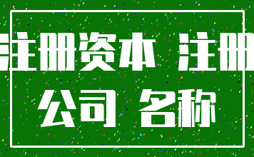 注册资本 注册_公司 名称