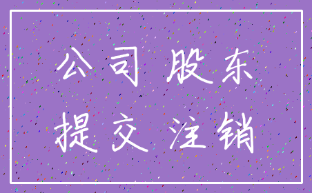 公司 股东_提交 注销