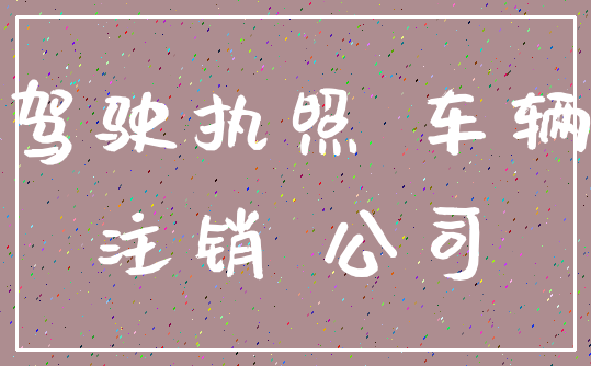 驾驶执照 车辆_注销 公司