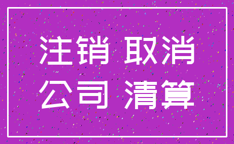注销 取消_公司 清算