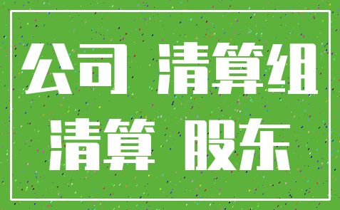 公司 清算组_清算 股东