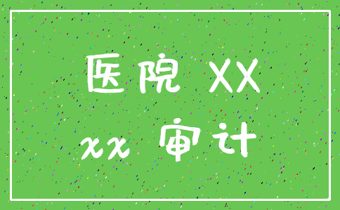 医院 XX_xx 审计