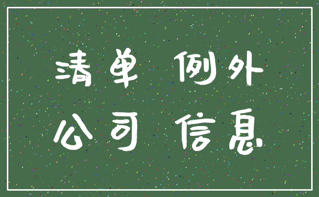 清单 例外_公司 信息