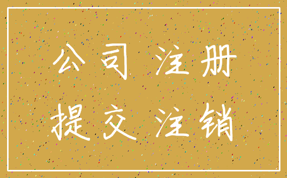 公司 注册_提交 注销