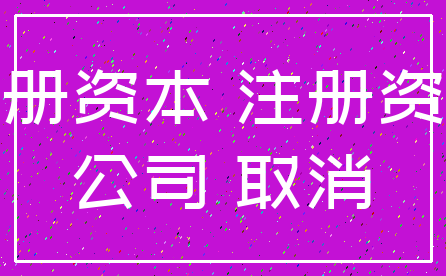 注册资本 注册资金_公司 取消