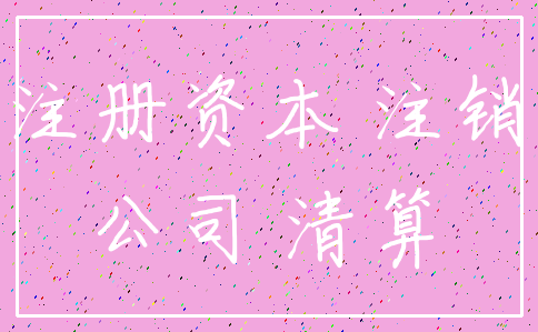 注册资本 注销_公司 清算