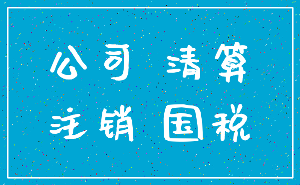 公司 清算_注销 国税