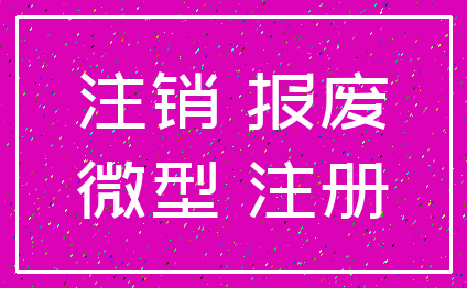 注销 报废_微型 注册