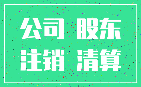 公司 股东_注销 清算