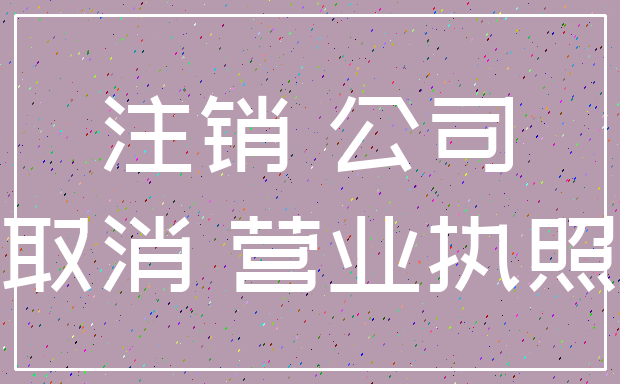 注销 公司_取消 营业执照