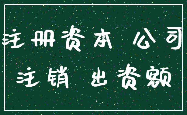 注册资本 公司_注销 出资额