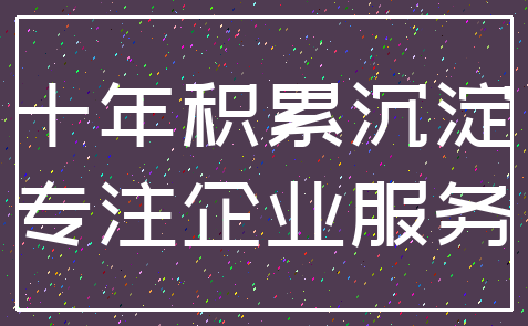 十年积累沉淀_专注企业服务