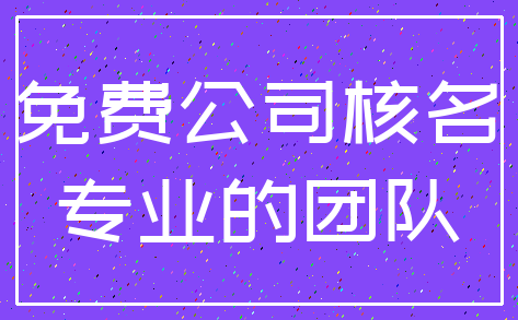 免费公司核名_专业的团队