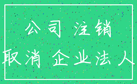 公司 注销_取消 企业法人