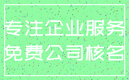 专注企业服务_免费公司核名