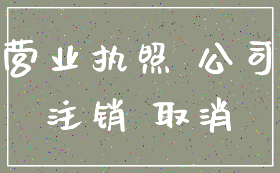 营业执照 公司_注销 取消