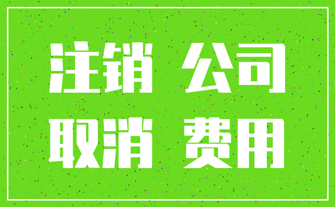 注销 公司_取消 费用