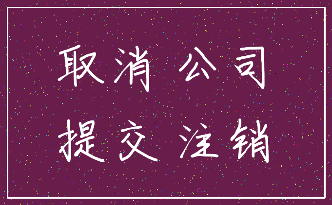 取消 公司_提交 注销