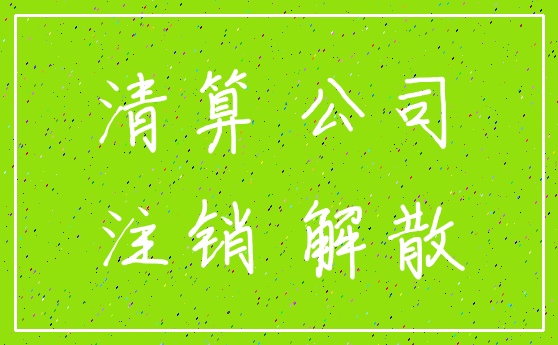 清算 公司_注销 解散