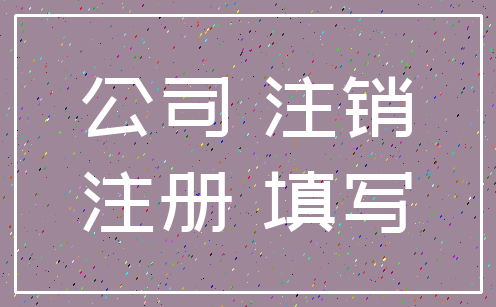 公司 注销_注册 填写