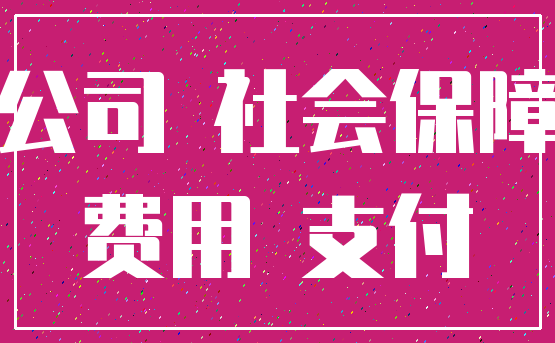 公司 社会保障_费用 支付