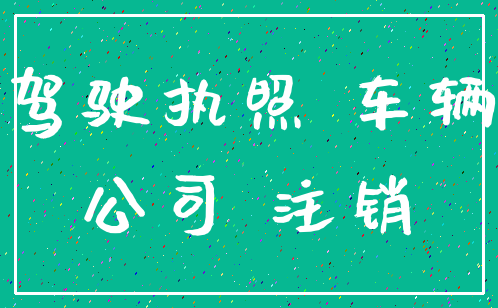 驾驶执照 车辆_公司 注销