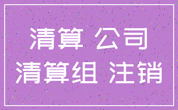 清算 公司_清算组 注销