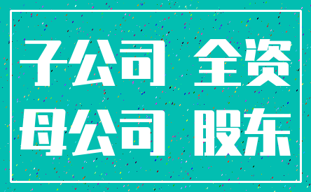 子公司 全资_母公司 股东