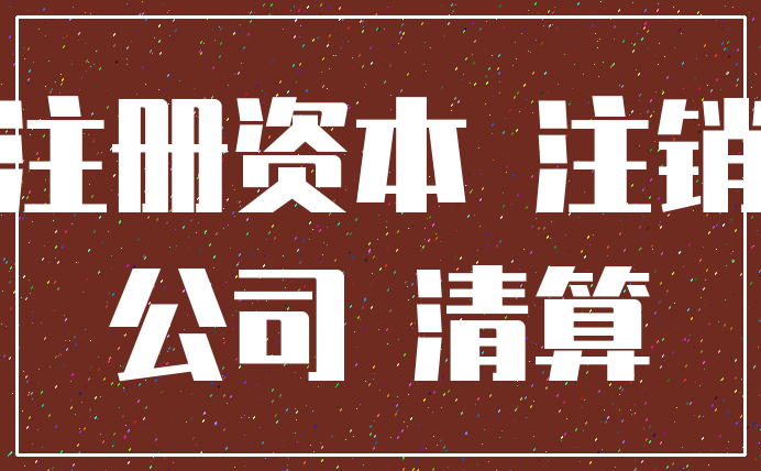 注册资本 注销_公司 清算