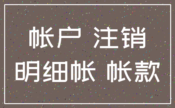 帐户 注销_明细帐 帐款