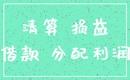 清算 损益_借款 分配利润