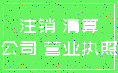 注销 清算_公司 营业执照