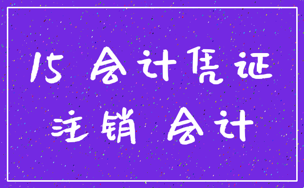 15 会计凭证_注销 会计