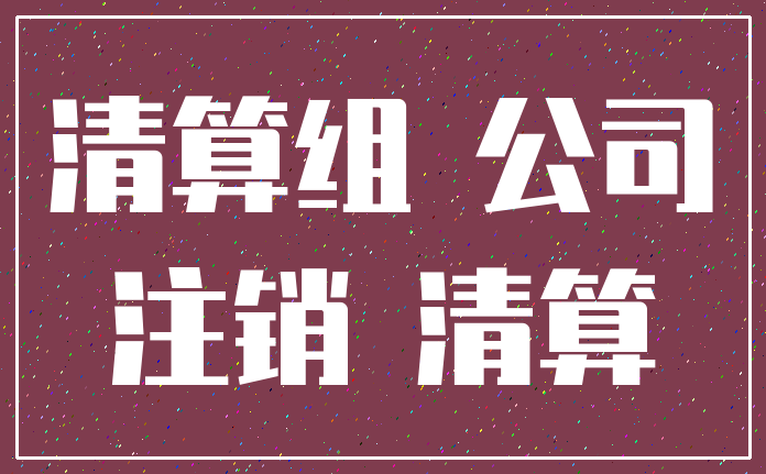 清算组 公司_注销 清算