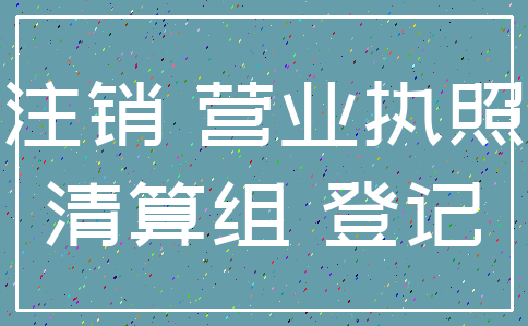 注销 营业执照_清算组 登记