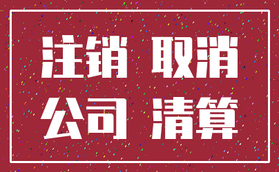注销 取消_公司 清算