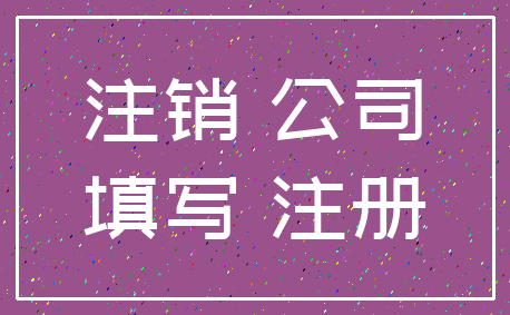 注销 公司_填写 注册