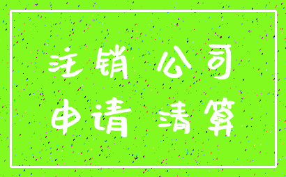 注销 公司_申请 清算