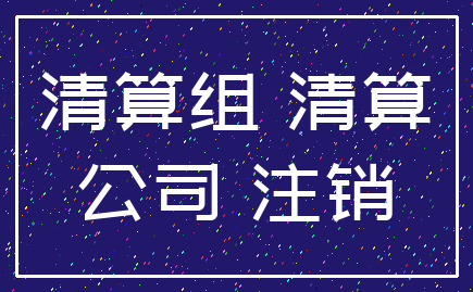 清算组 清算_公司 注销