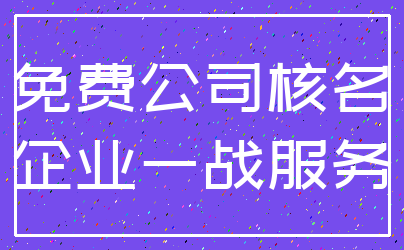 免费公司核名_企业一战服务