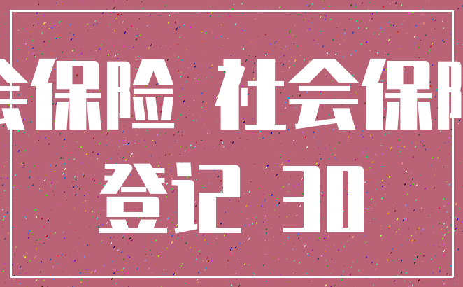 社会保险 社会保险费_登记 30
