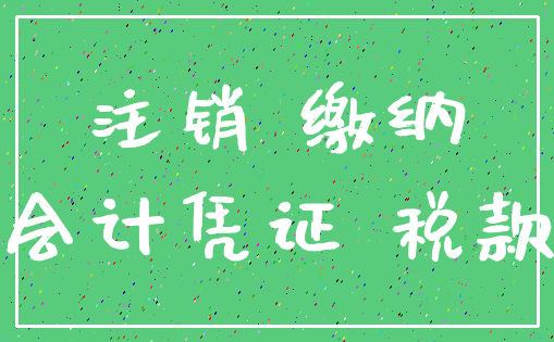 注销 缴纳_会计凭证 税款