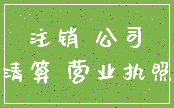 注销 公司_清算 营业执照