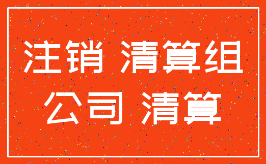 注销 清算组_公司 清算
