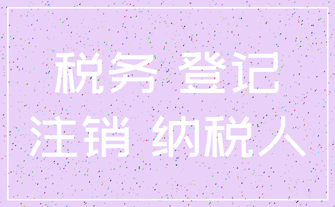 税务 登记_注销 纳税人