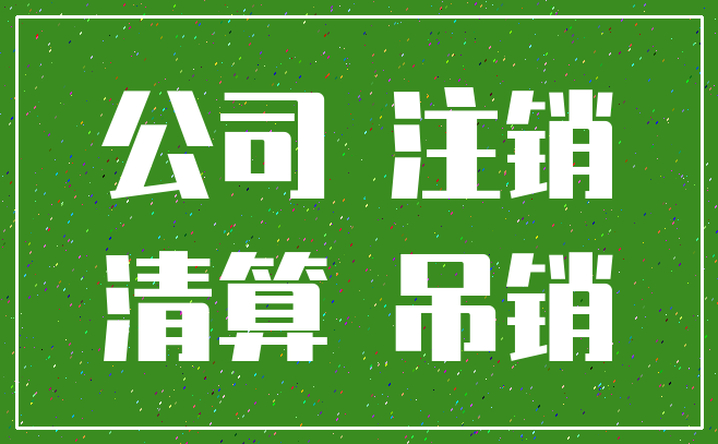 公司 注销_清算 吊销